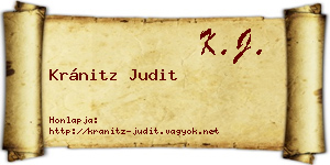 Kránitz Judit névjegykártya